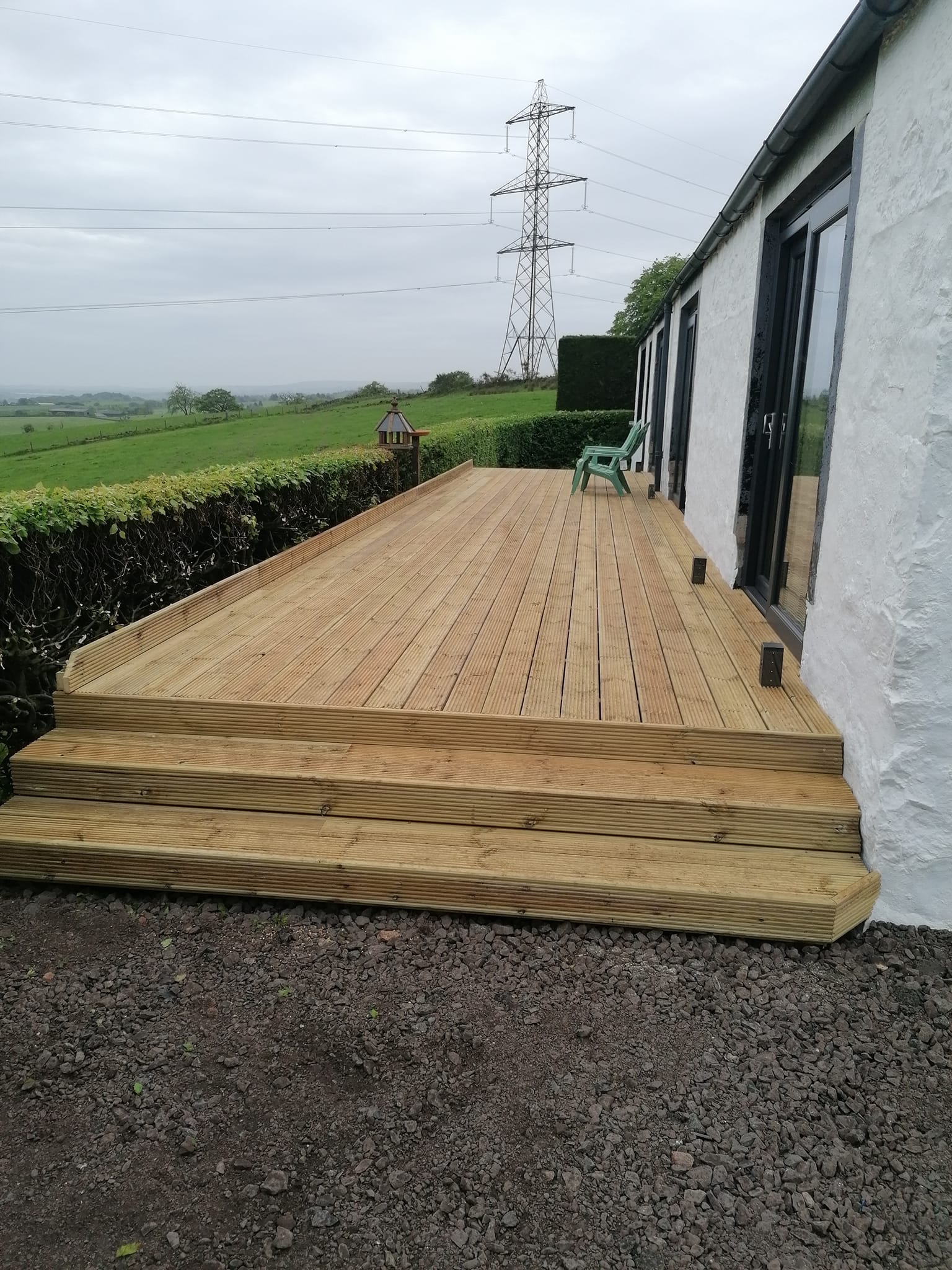 Completed cottage deck with beautiful views